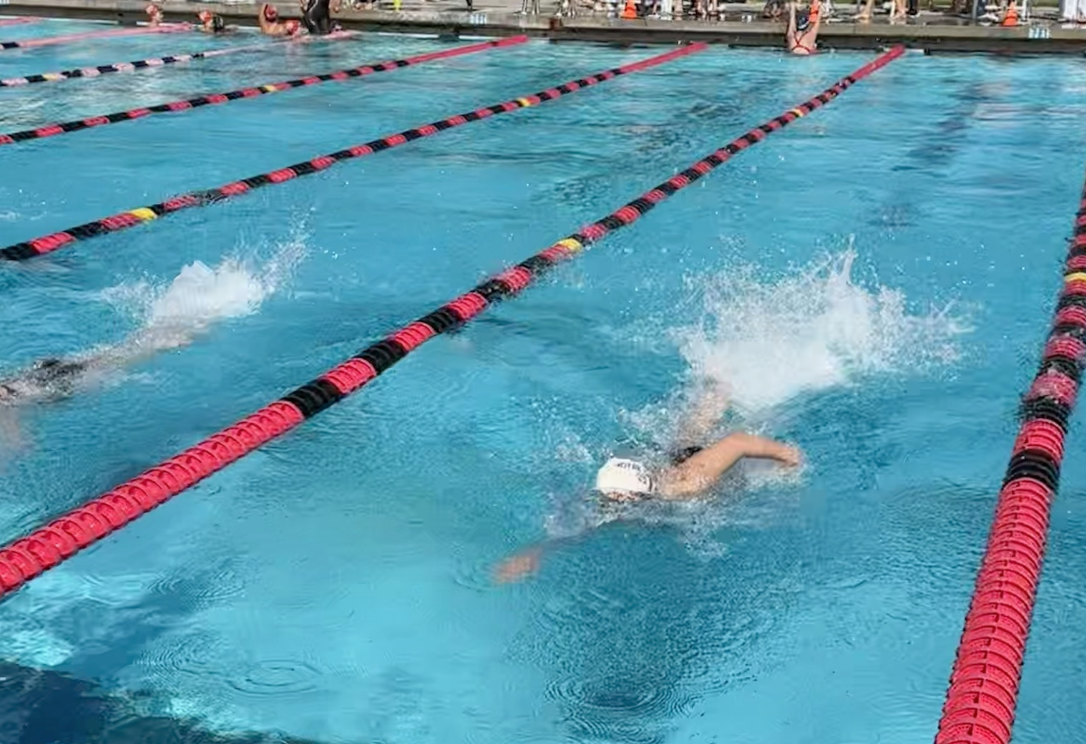 Varsity swim team competes at WBAL finals.